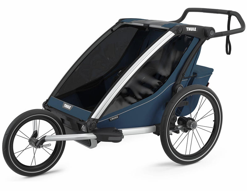 Thule Chariot Cross 2 Multisport Trailer Stroller Summer Bundle - Majolica Blue