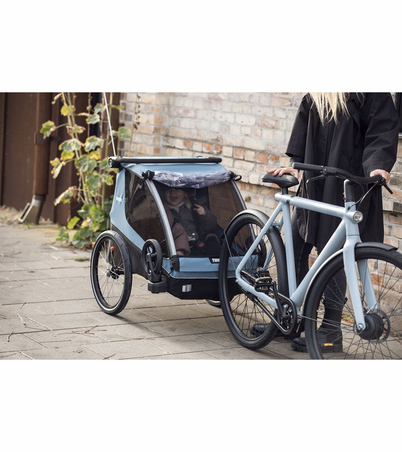 Thule Courier Bicycle Trailer + Pet Kit Bundle - Aegean Blue