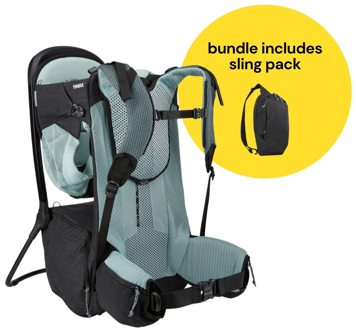 Thule Sapling Child Carrier + Sling Pack Bundle - Black