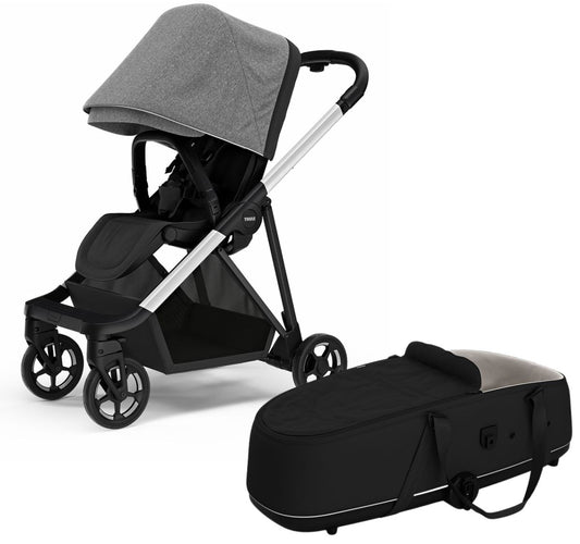 Thule Shine Stroller + Bassinet Bundle - Grey Melange / Black