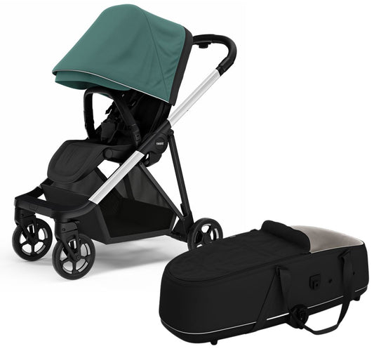 Thule Shine Stroller + Bassinet Bundle - Mallard Green / Black