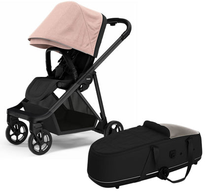 Thule Shine Stroller + Bassinet Bundle - Misty Rose / Black