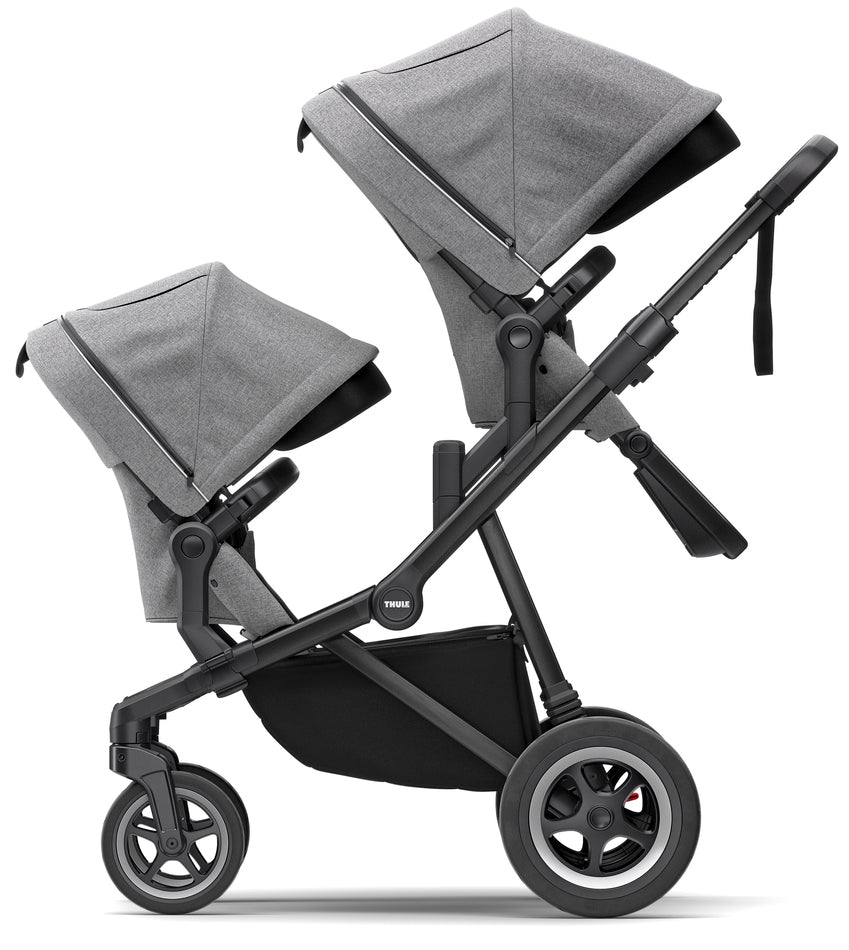 Thule Sleek Double Stroller - Black / Grey Melange