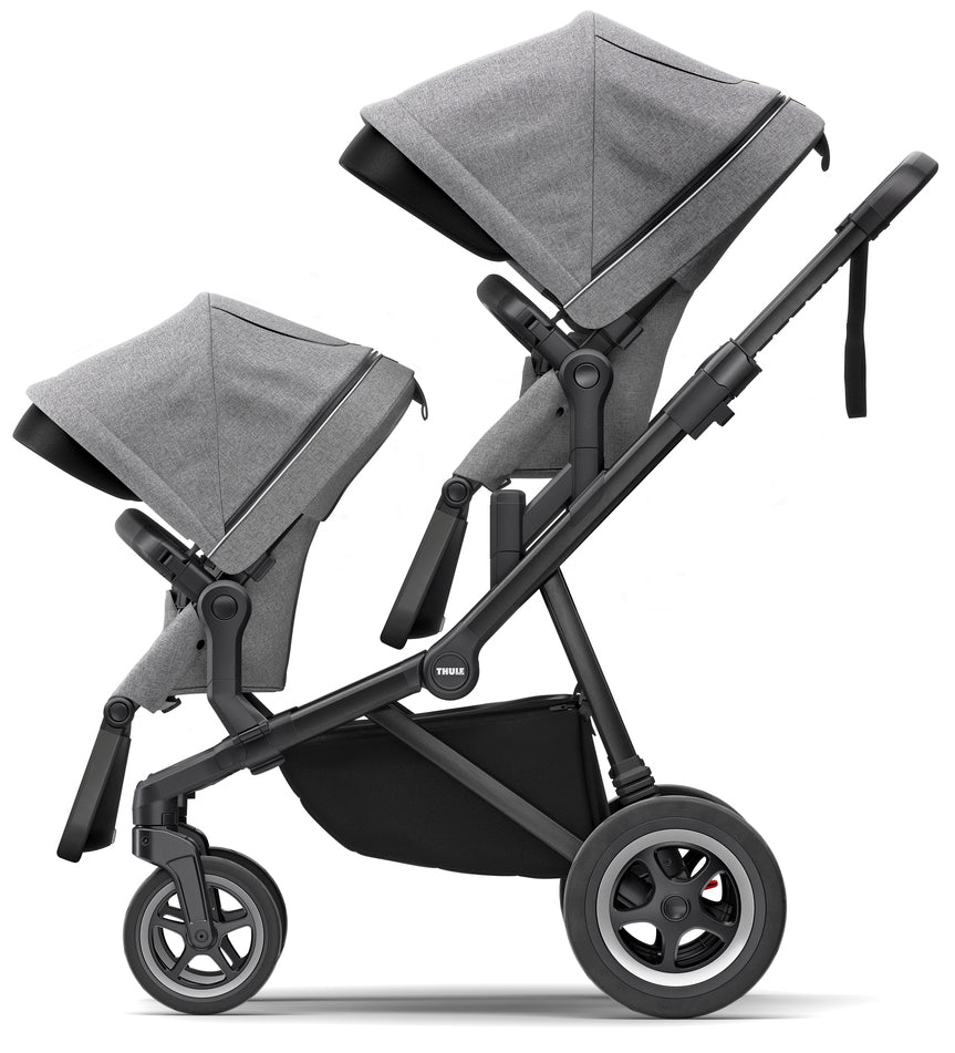 Thule Sleek Double Stroller - Black / Grey Melange