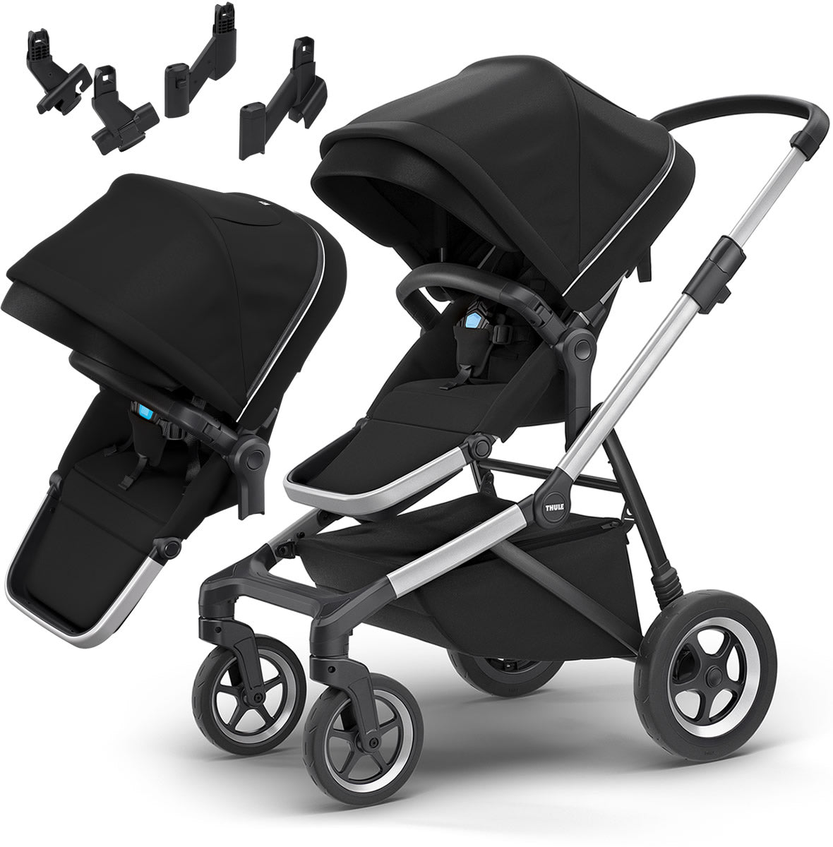 Thule Sleek Double Stroller - Midnight Black