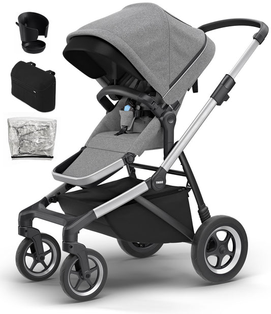 Thule Sleek Stroller + Accessory Set - Grey Melange