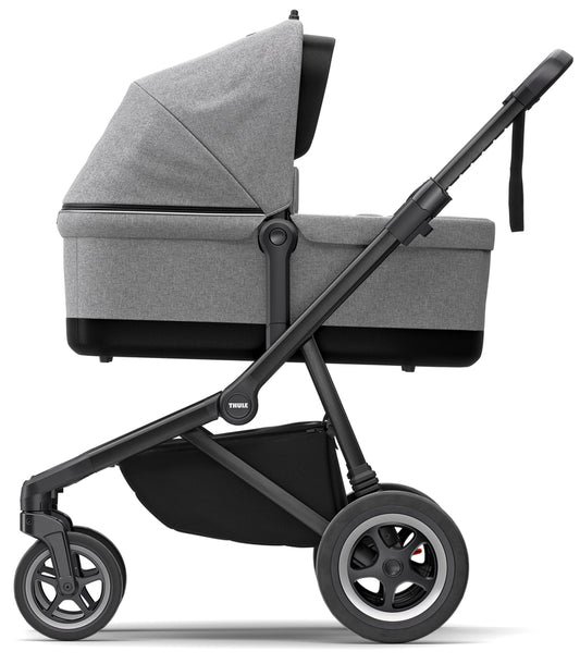 Thule Sleek Single-to-Double Stroller & Bassinet - Black / Grey Melange