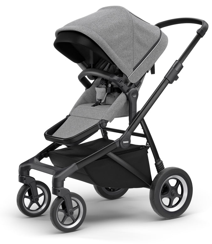 Thule Sleek Single-to-Double Stroller - Black / Grey Melange