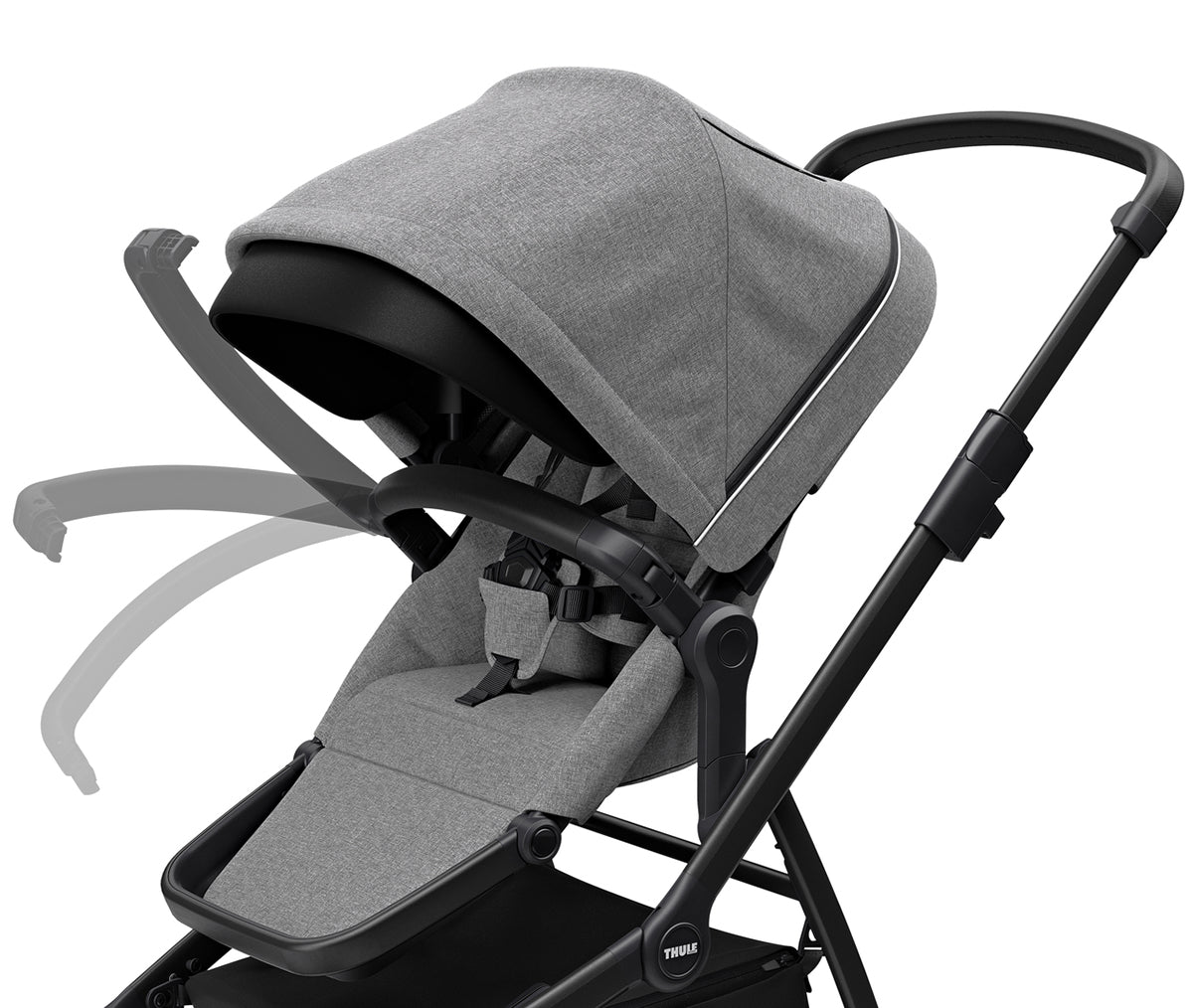 Thule Sleek Single-to-Double Stroller - Black / Grey Melange