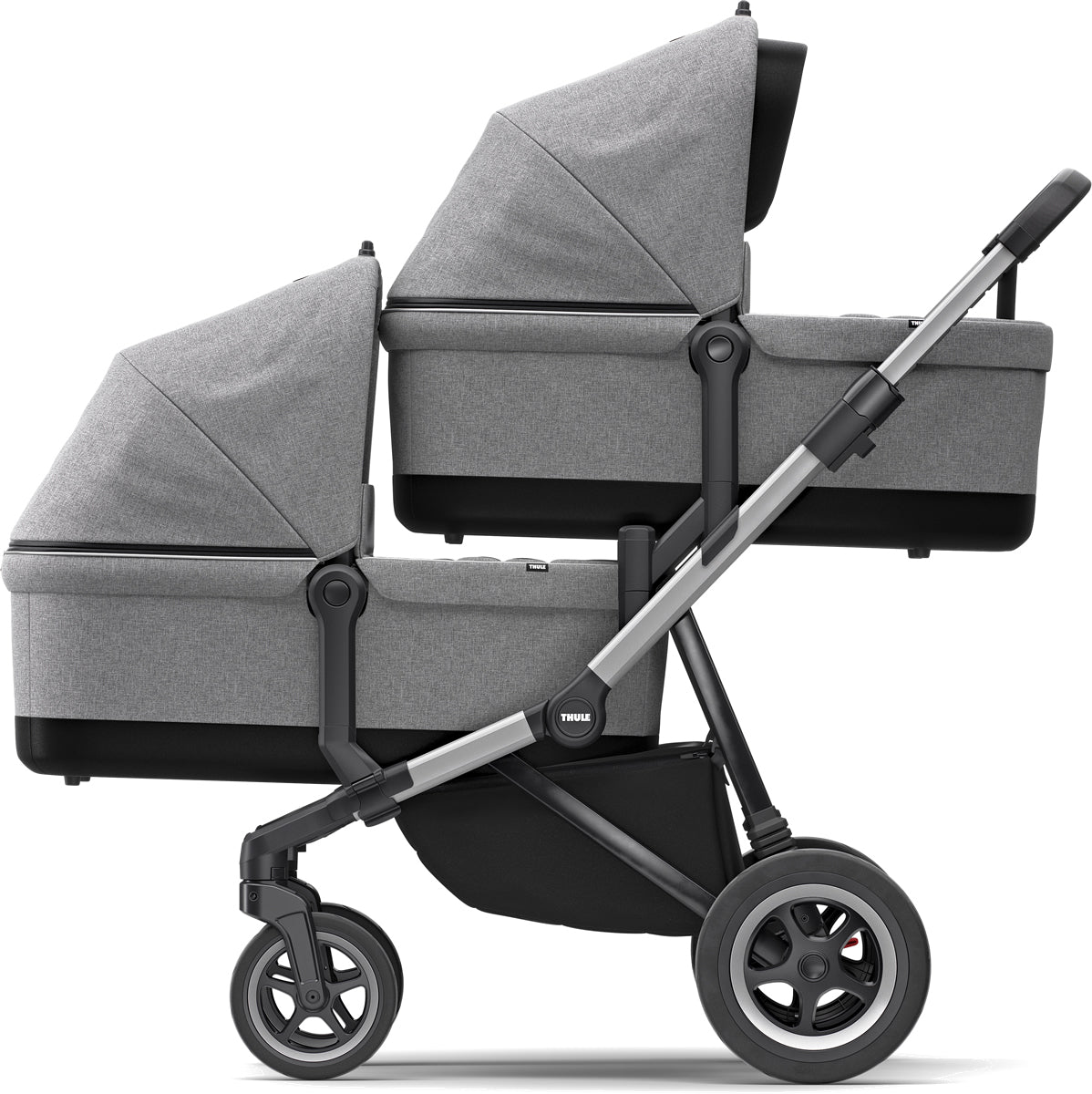 Thule Sleek Single-to-Double Stroller - Grey Melange