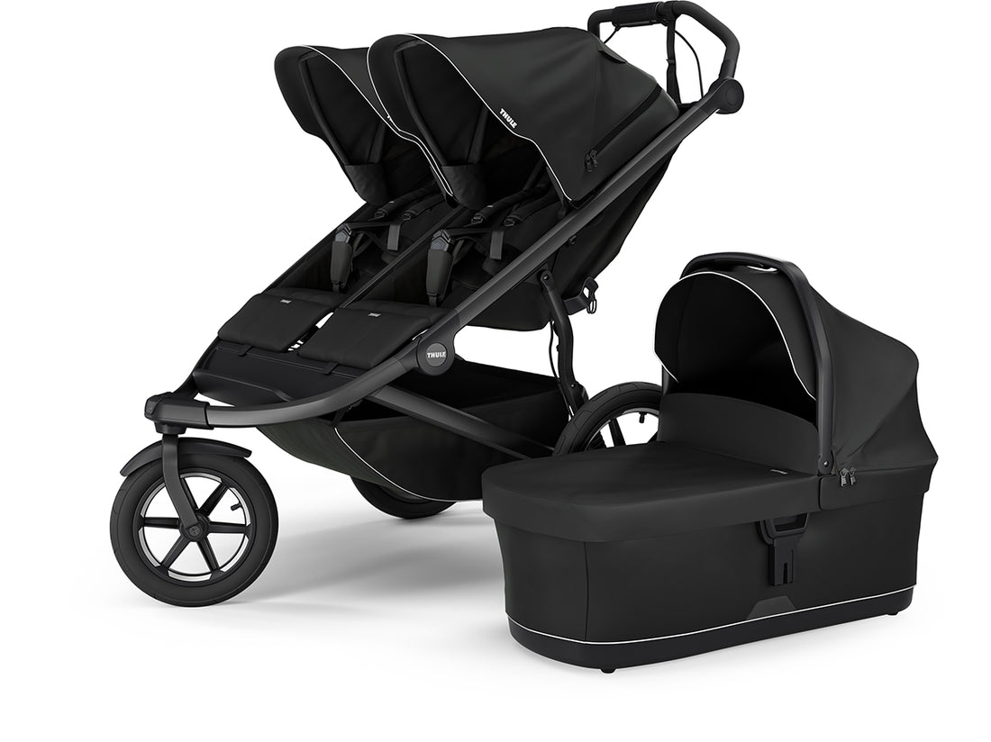 Thule Urban Glide 3 Double Jogging Stroller + Bassinet Bundle - Black