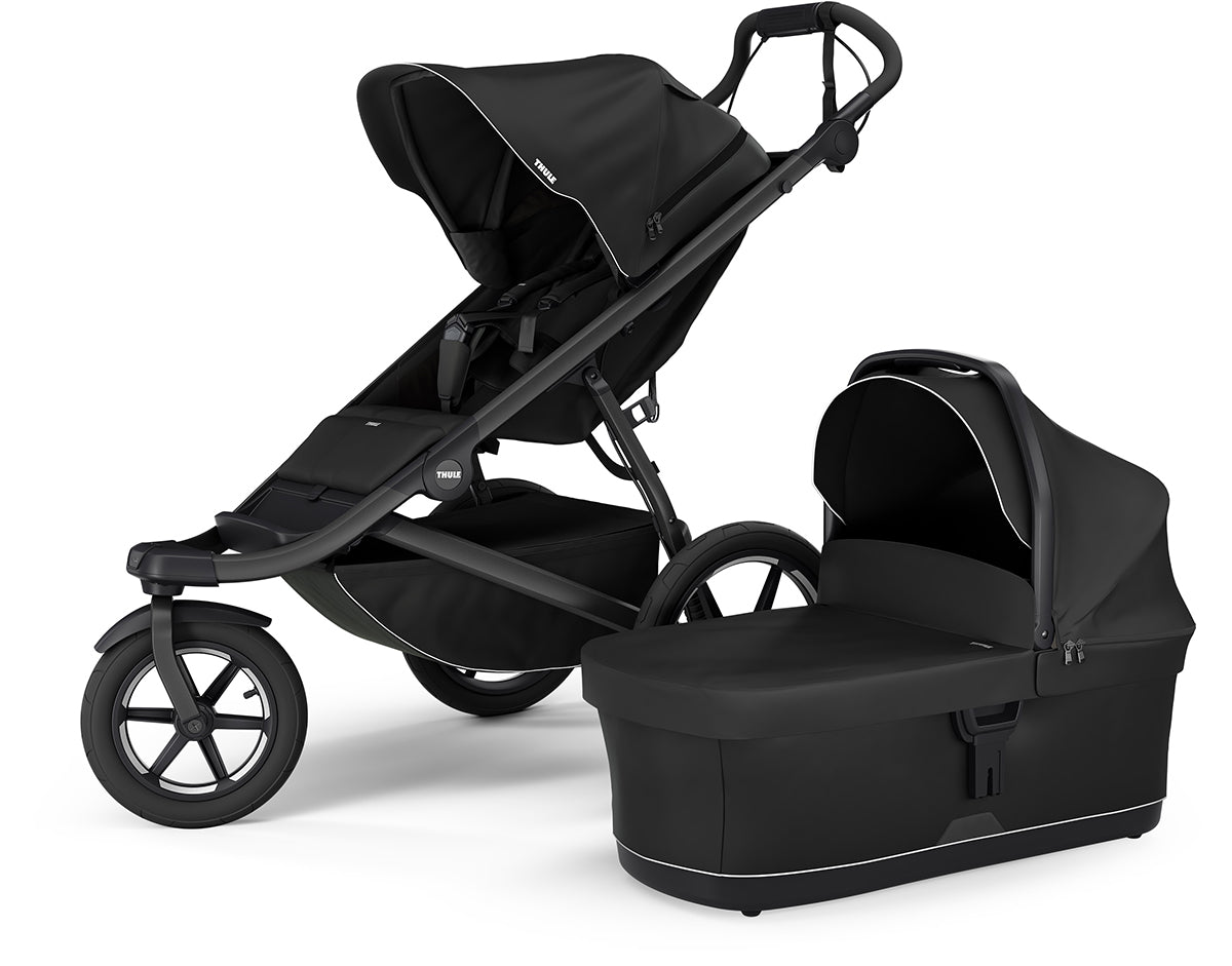 Thule Urban Glide 3 Single Jogging Stroller + Bassinet Bundle - Black