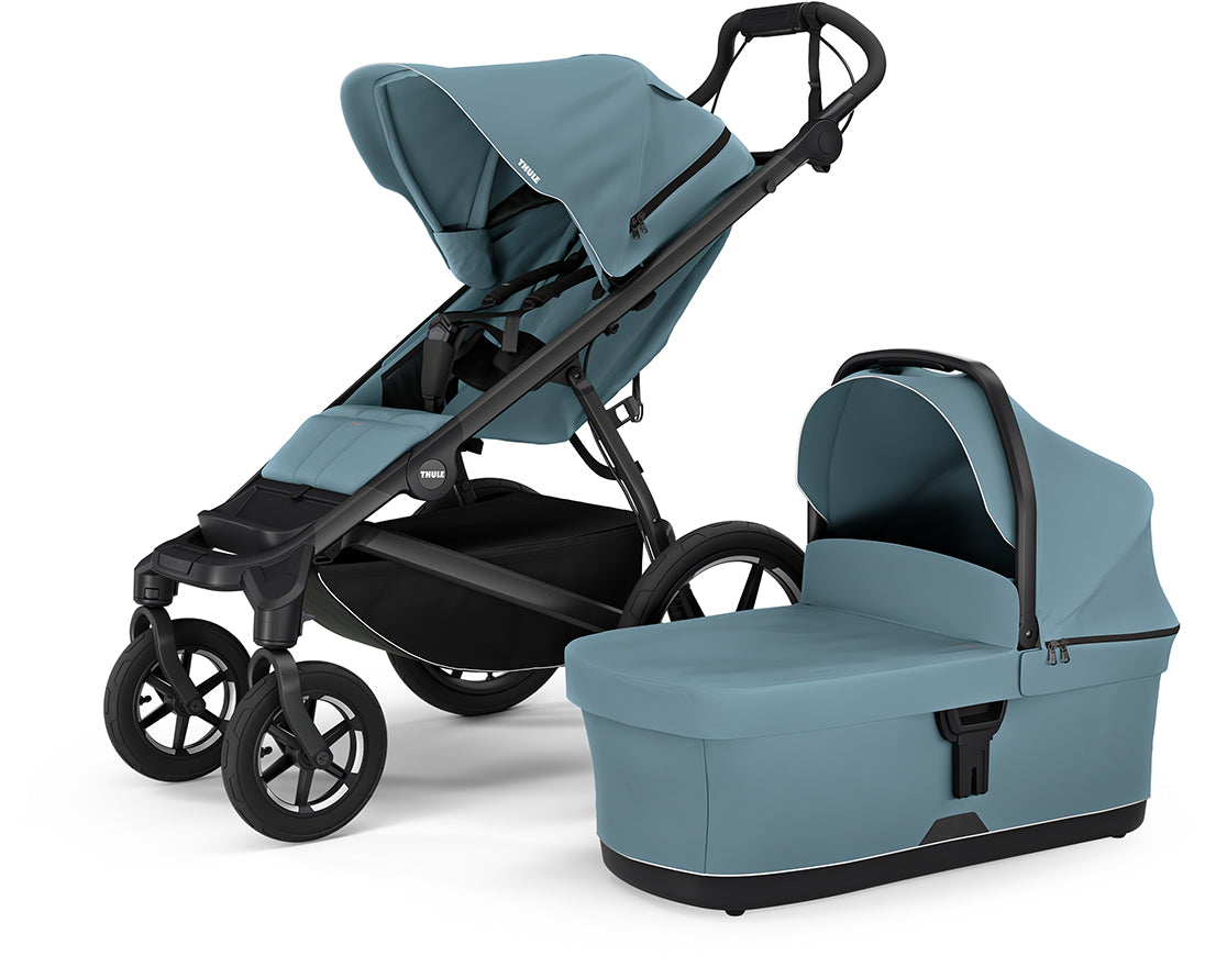 Thule Urban Glide 4-Wheel All-Terrain Stroller + Bassinet Bundle - Mid-Blue