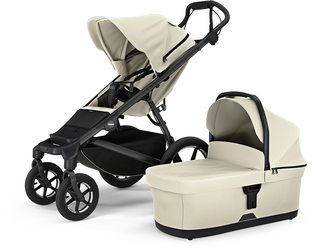 Thule Urban Glide 4-Wheel All-Terrain Stroller + Bassinet Bundle - Soft Beige