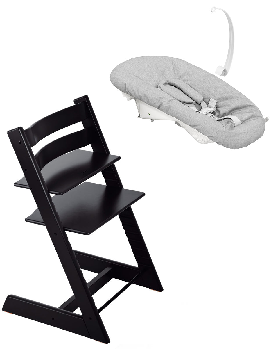 Tripp Trapp Chair + Newborn Set Bundle - Black