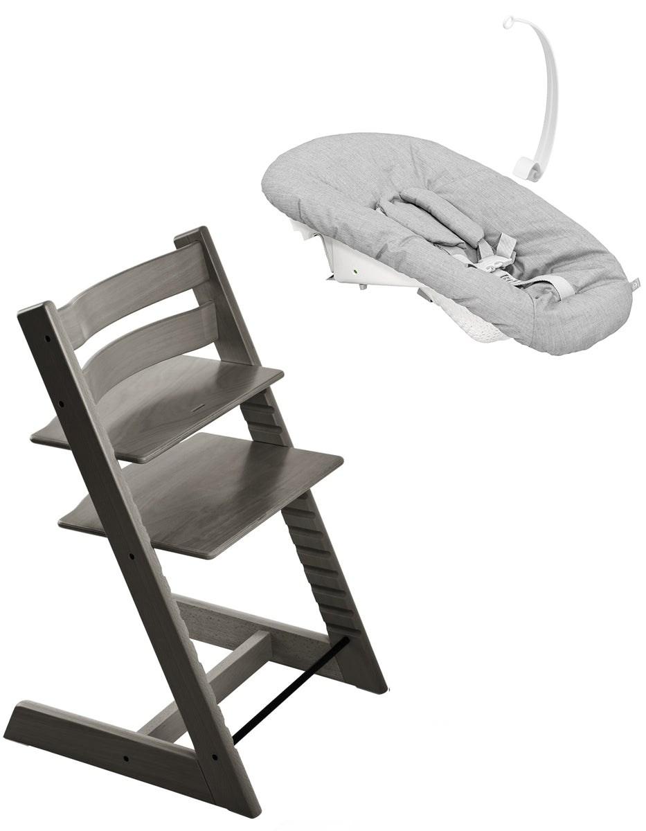 Tripp Trapp Chair + Newborn Set Bundle - Hazy Grey