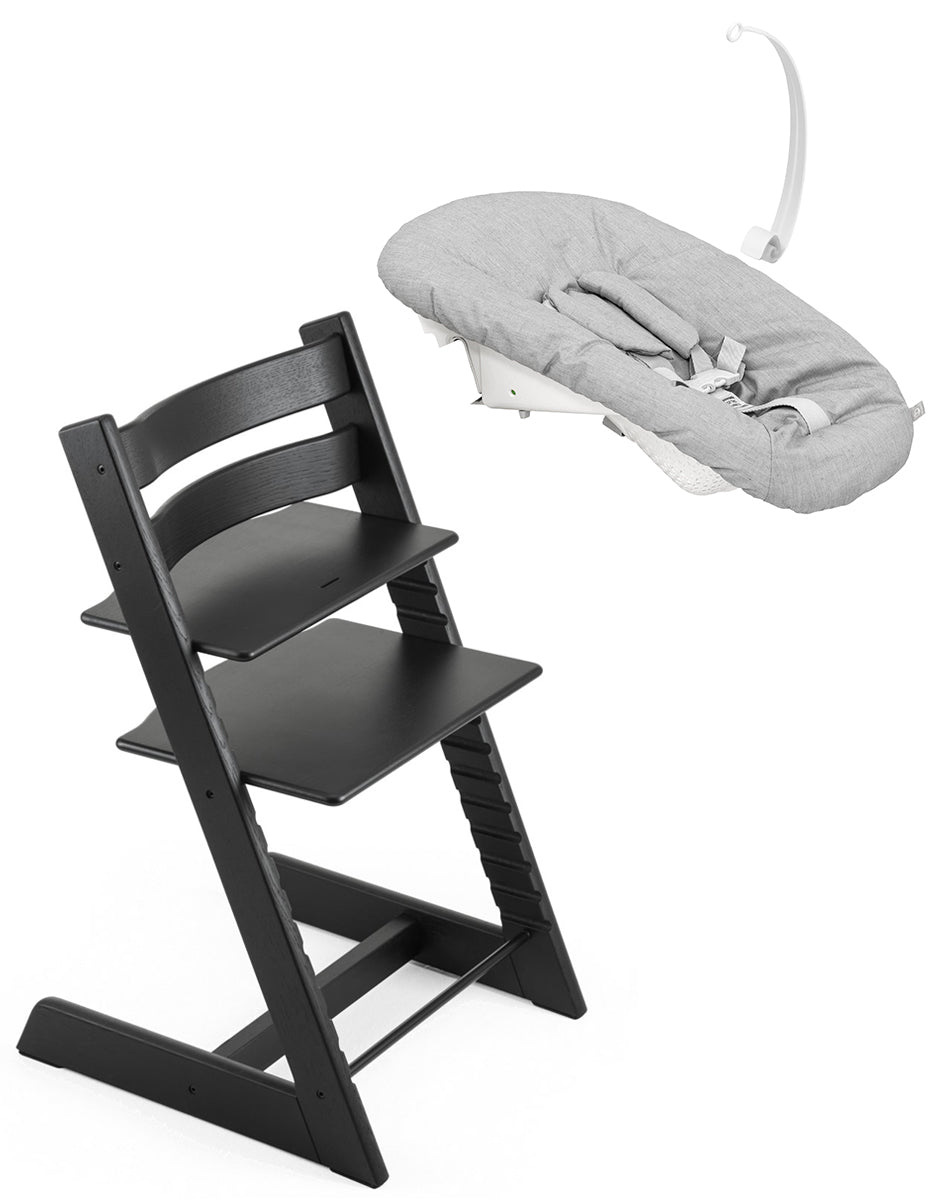 Tripp Trapp Chair + Newborn Set Bundle - Oak Black