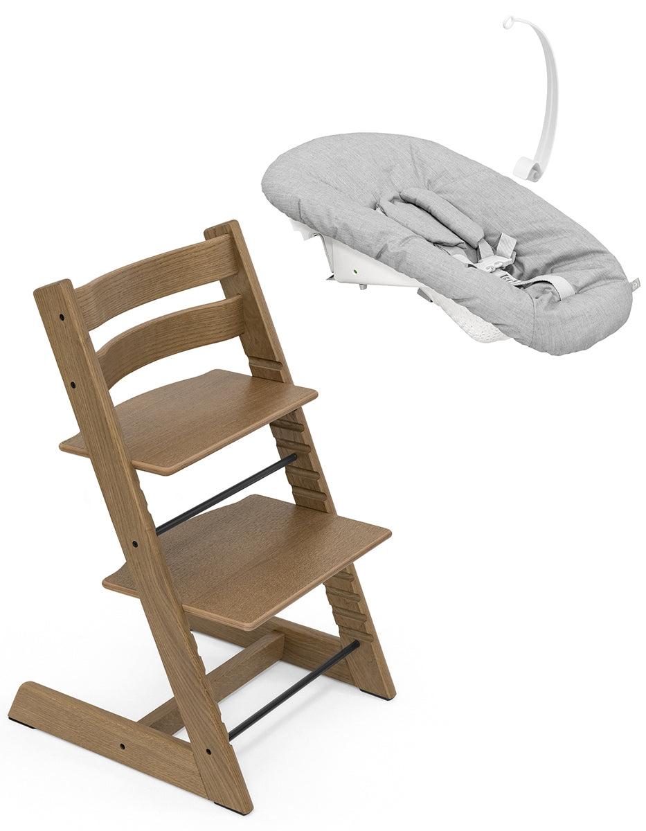 Tripp Trapp Chair + Newborn Set Bundle - Oak Brown