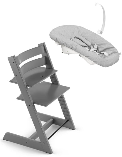 Tripp Trapp Chair + Newborn Set Bundle - Storm Grey