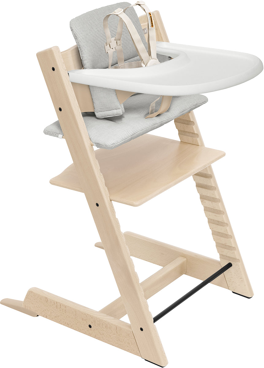 Tripp Trapp High Chair2 and Cushion with Stokke Tray - Natural / Nordic Grey