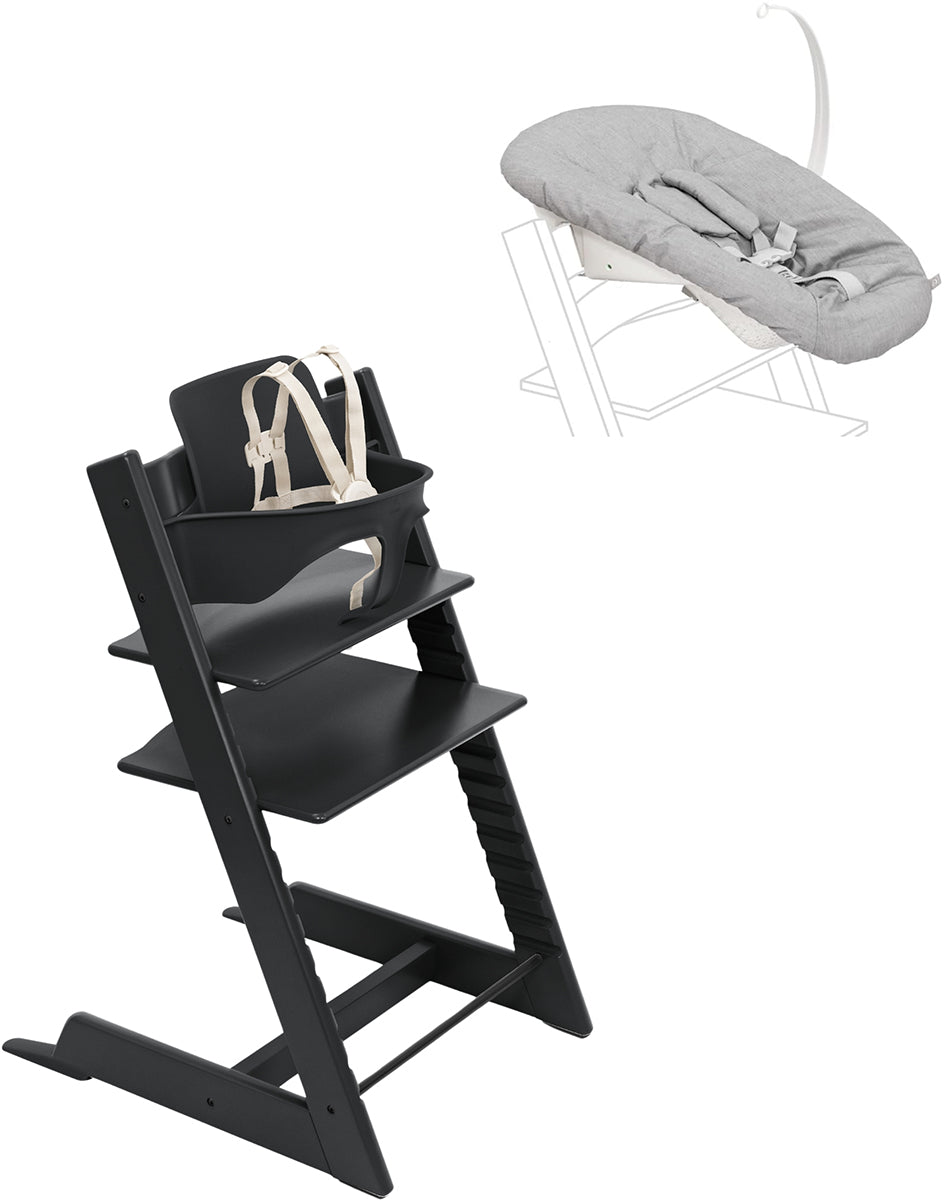 Tripp Trapp High Chair2 and Newborn Set - Black