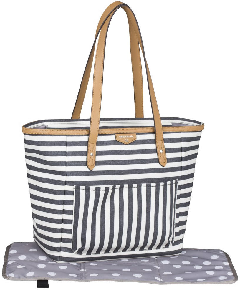 TWELVElittle Everyday Tote Diaper Bag - Grey Stripe