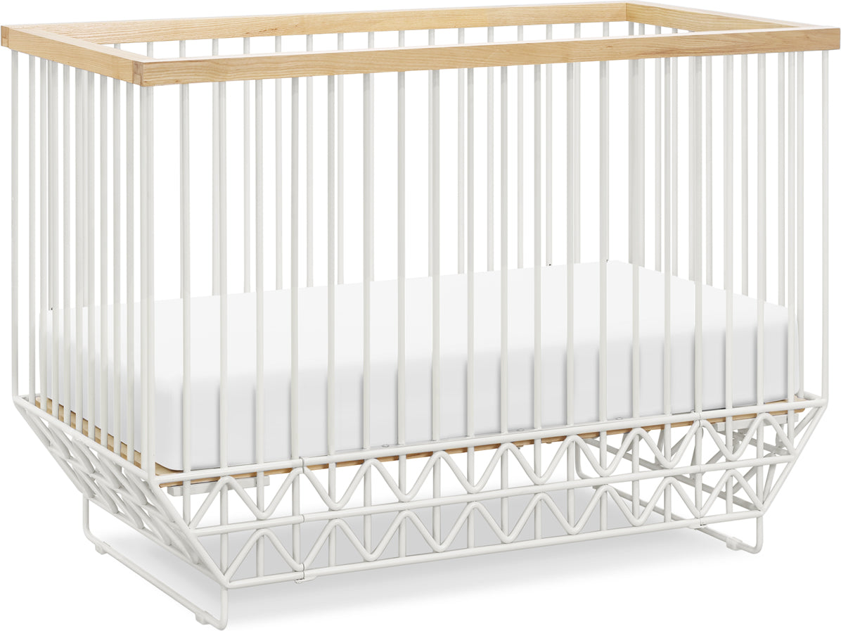 Ubabub Mod 2 in 1 Convertible Crib with Toddler Bed Conversion Kit - Warm White / Natural