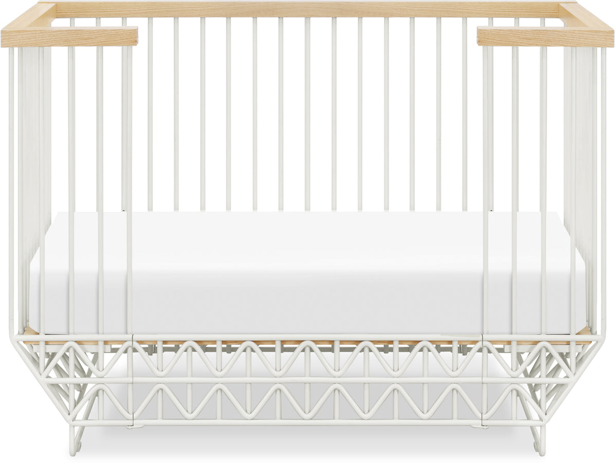 Ubabub Mod 2 in 1 Convertible Crib with Toddler Bed Conversion Kit - Warm White / Natural