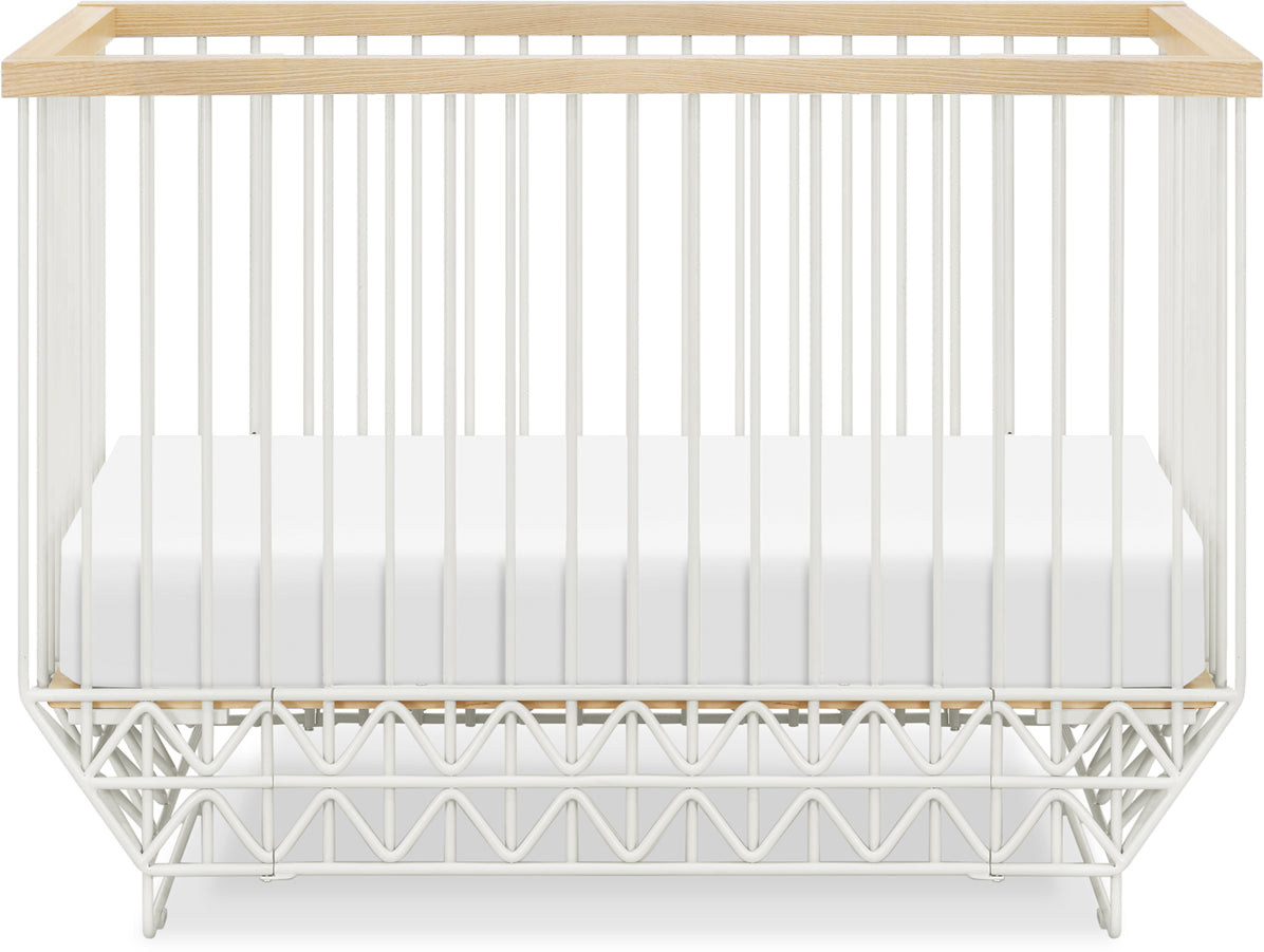 Ubabub Mod 2 in 1 Convertible Crib with Toddler Bed Conversion Kit - Warm White / Natural