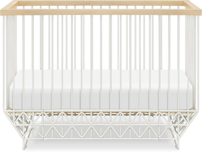 Ubabub Mod 2 in 1 Convertible Crib with Toddler Bed Conversion Kit - Warm White / Natural