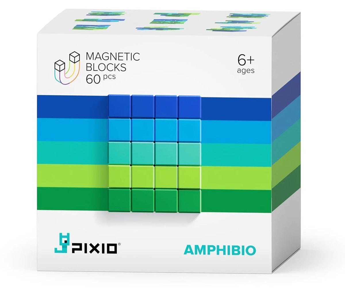 Ukidz PIXIO Abstract Series AMPHIBIO - 60 Magnetic Blocks in 5 Colors