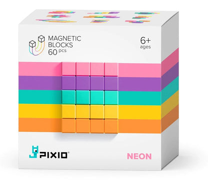 Ukidz PIXIO Abstract Series NEON - 60 Magnetic Blocks in 5 Colors