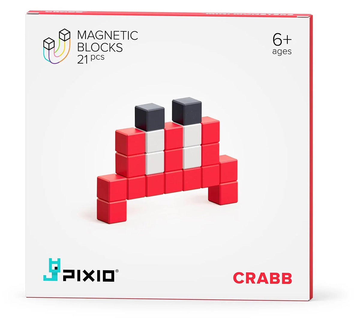 Ukidz PIXIO Mini Monster Crabb - 21 Magnetic Blocks in 3 Colors