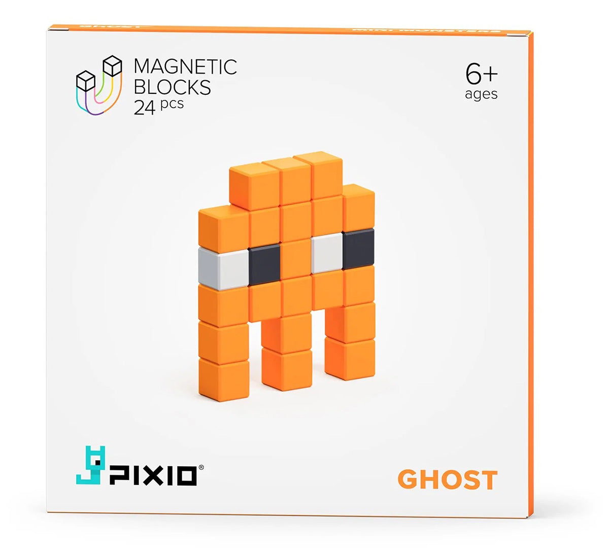 Ukidz PIXIO Mini Monster Ghost - 24 Magnetic Blocks in 3 Colors