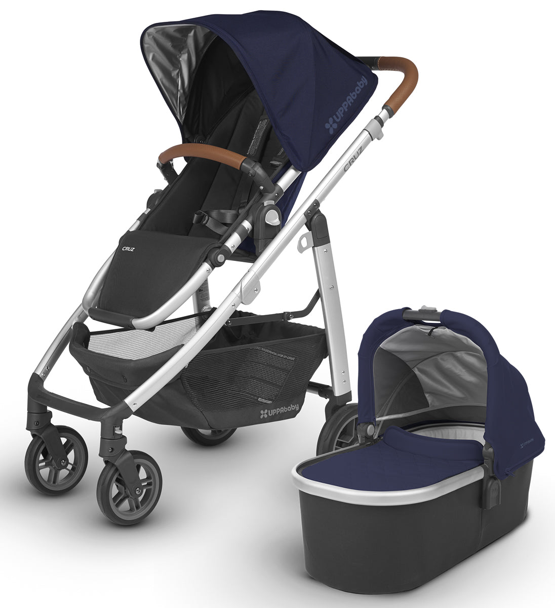 UPPAbaby 2018 Cruz Stroller & Bassinet - Taylor (Indigo/Silver/Saddle Leather)