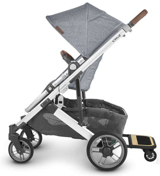 UPPAbaby 2020 Cruz V2 Stroller & Wheel Board - Gregory (Blue Melange/Silver/Saddle Leather)