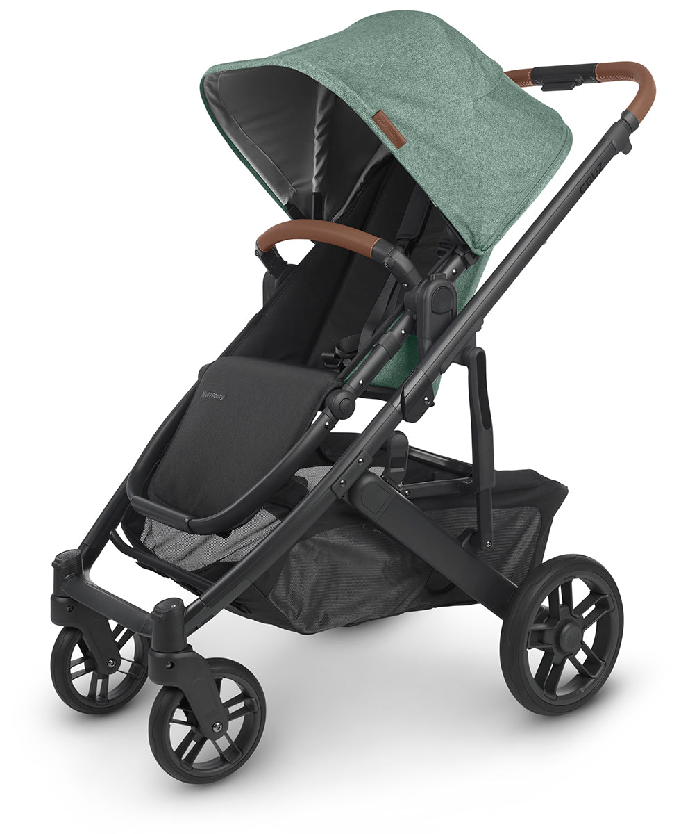 UPPAbaby CRUZ V2 Stroller - Gwen (Green Melange / Carbon / Saddle Leather)