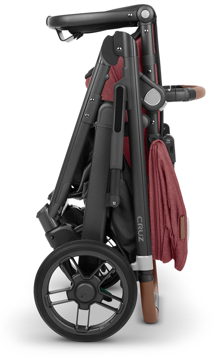 UPPAbaby Cruz V2 Stroller - Lucy (Rosewood Melange / Carbon / Saddle Leather)