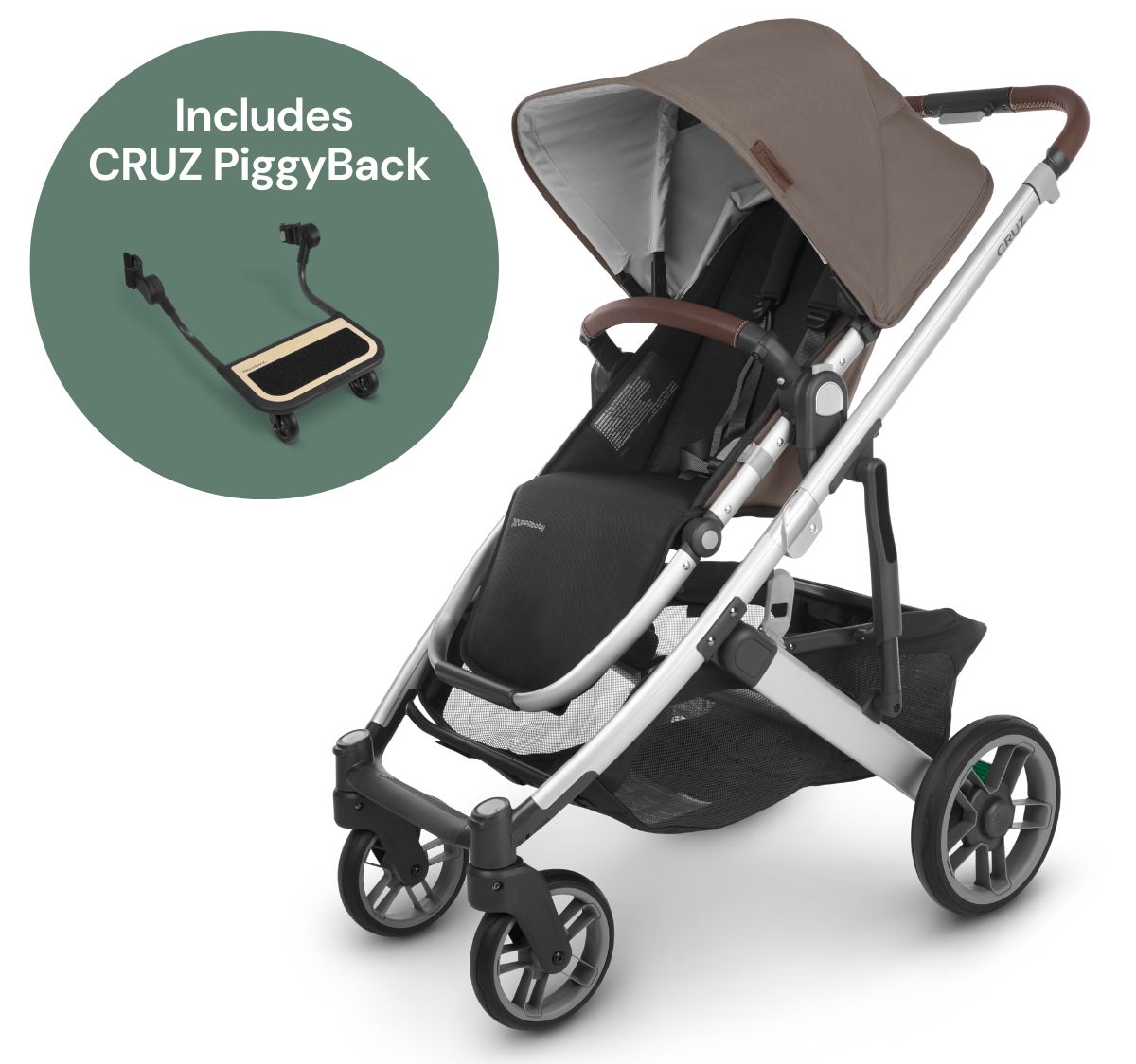 UPPAbaby CRUZ V2 Stroller + PiggyBack Ride-Along Bundle - Theo