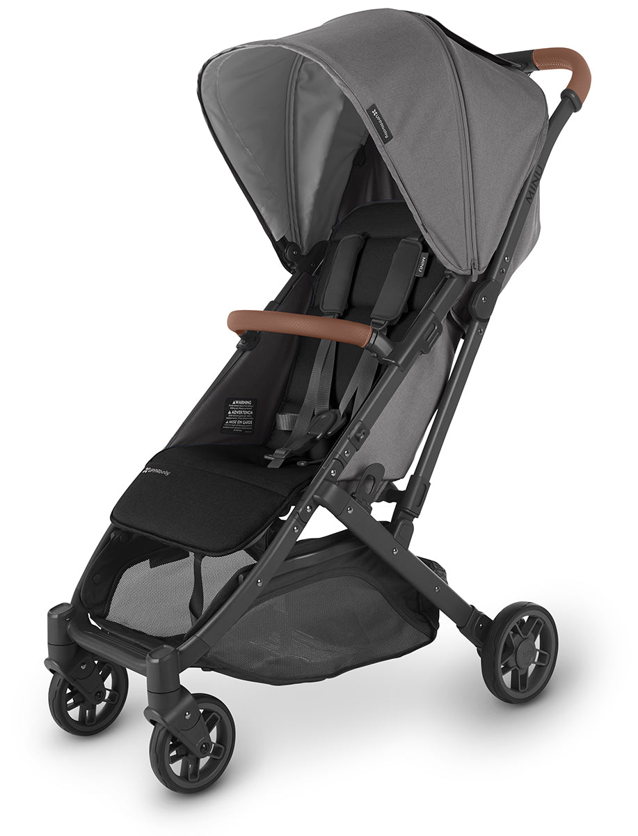 UPPAbaby MINU V2 Compact Stroller - Greyson (Charcoal Melange / Carbon / Saddle Leather)