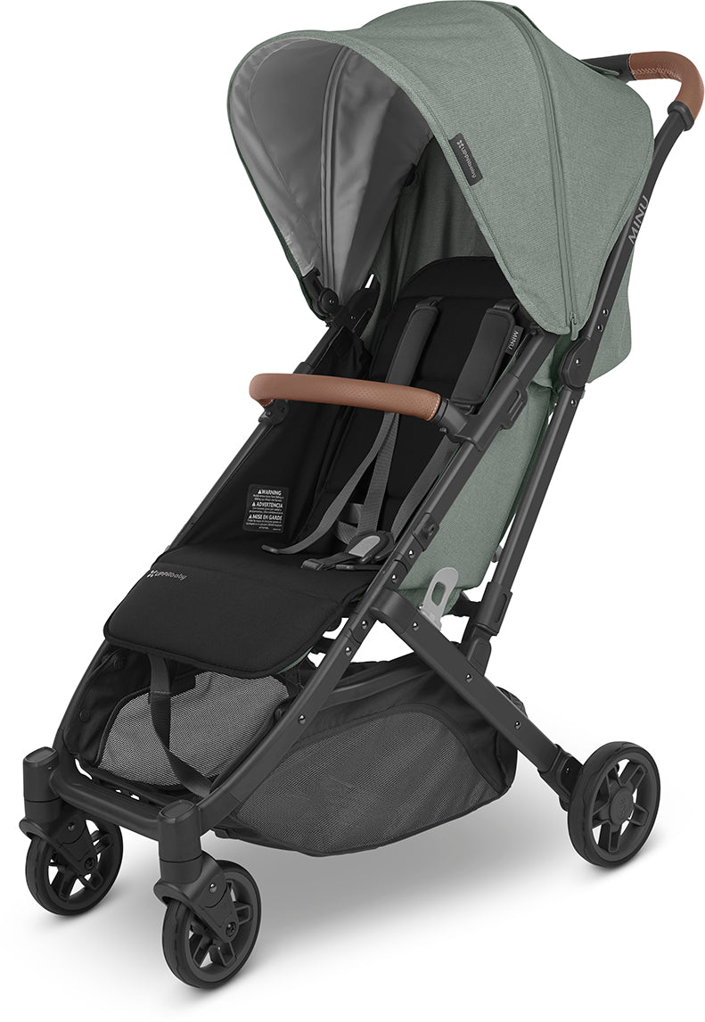 UPPAbaby MINU V2 Compact Stroller - Gwen (Green Melange / Carbon / Saddle Leather)