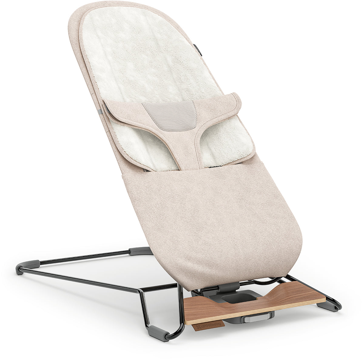 UPPAbaby Mira 2-in-1 Bouncer and Seat - Charlie (Sand Melange / Black Frame / Walnut Wood)