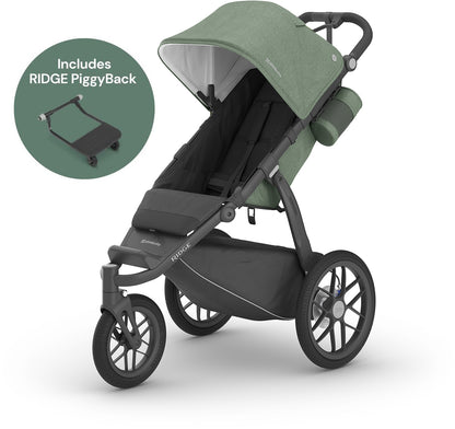 UPPAbaby Ridge Jogging Stroller + PiggyBack Ride-Along Bundle - Gwen