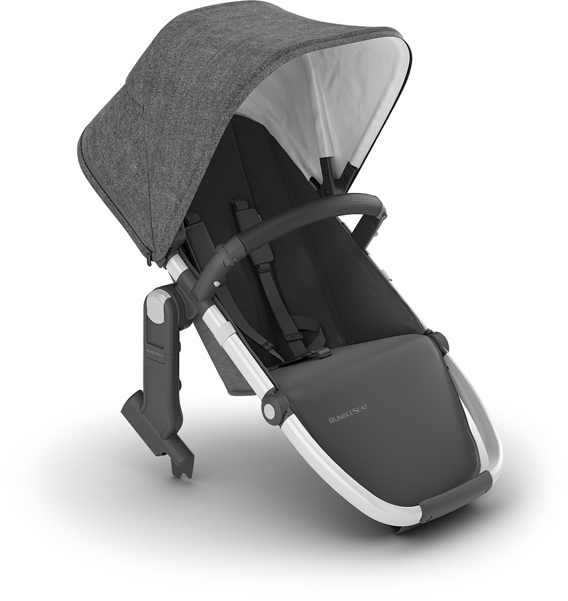 UPPAbaby RumbleSeat V2+ - Jordan (Charcoal Melange / Silver Frame / Black Leather)