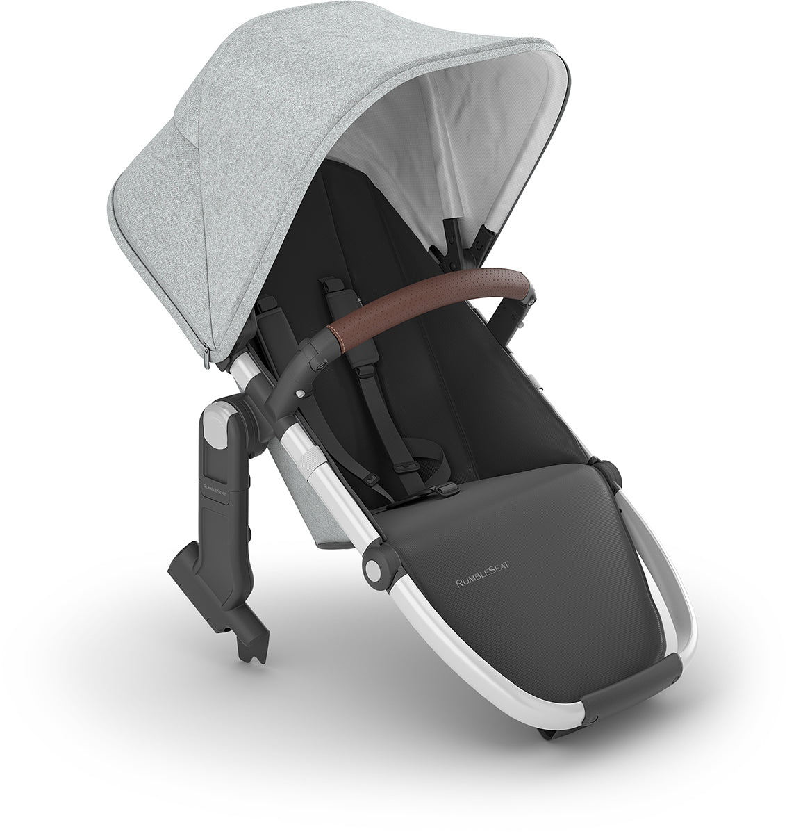 UPPAbaby RumbleSeat V2+ - Stella (Grey Brushed Melange / Silver Frame / Chestnut Leather)