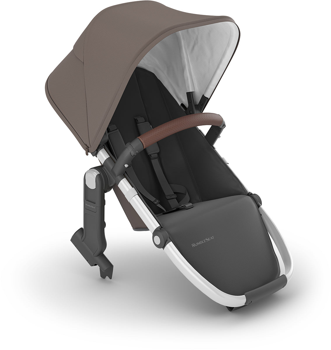 UPPAbaby RumbleSeat V2+ - Theo (Dark Taupe / Silver Frame / Chestnut Leather)