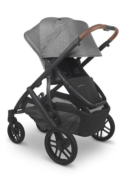 UPPAbaby Vista V2 Single-to-Double Stroller -  Greyson (Charcoal Melange/Carbon/Saddle Leather)