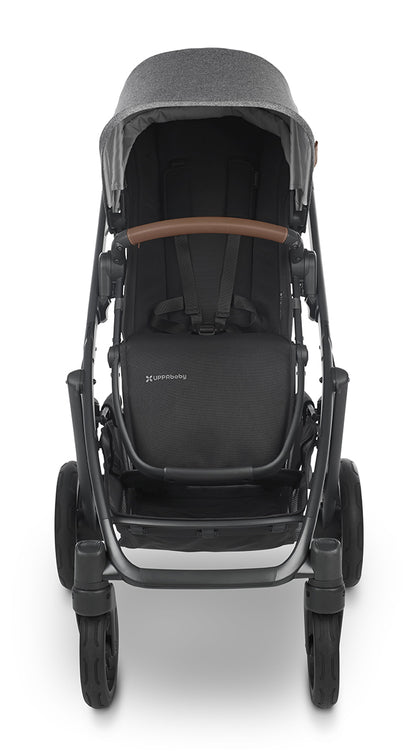 UPPAbaby Vista V2 Single-to-Double Stroller -  Greyson (Charcoal Melange/Carbon/Saddle Leather)