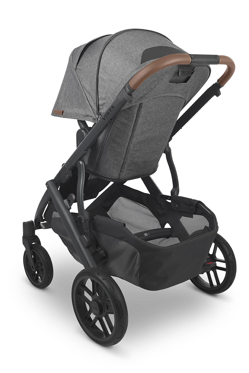 UPPAbaby Vista V2 Single-to-Double Stroller -  Greyson (Charcoal Melange/Carbon/Saddle Leather)