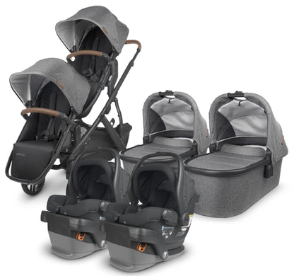 UPPAbaby VISTA V2 Twin Double Stroller + MESA V2 Travel System Bundle - Greyson / Jake